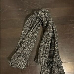 Cozy Black and Gray Knit Scarf